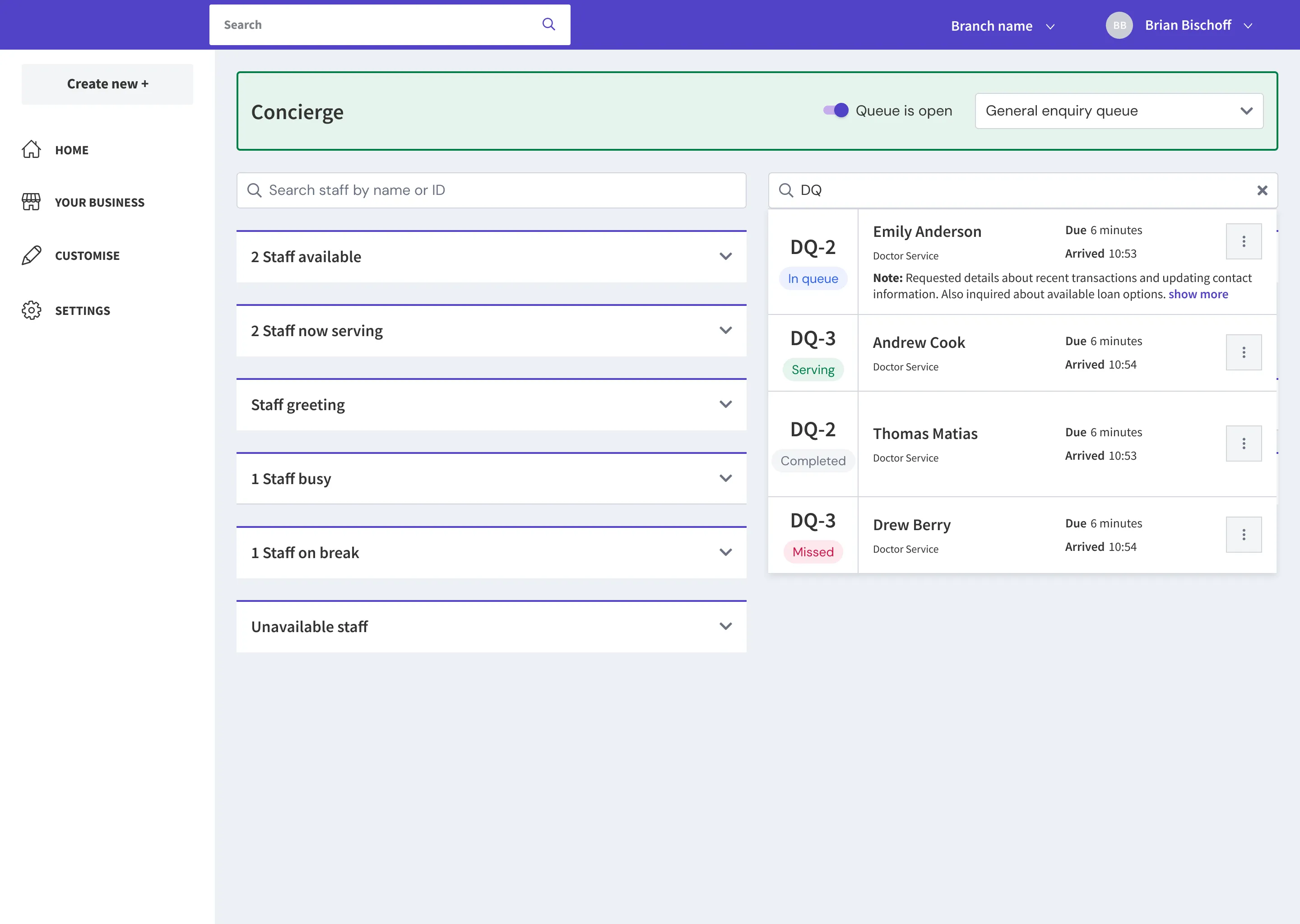 Concept for a global search across the concierge