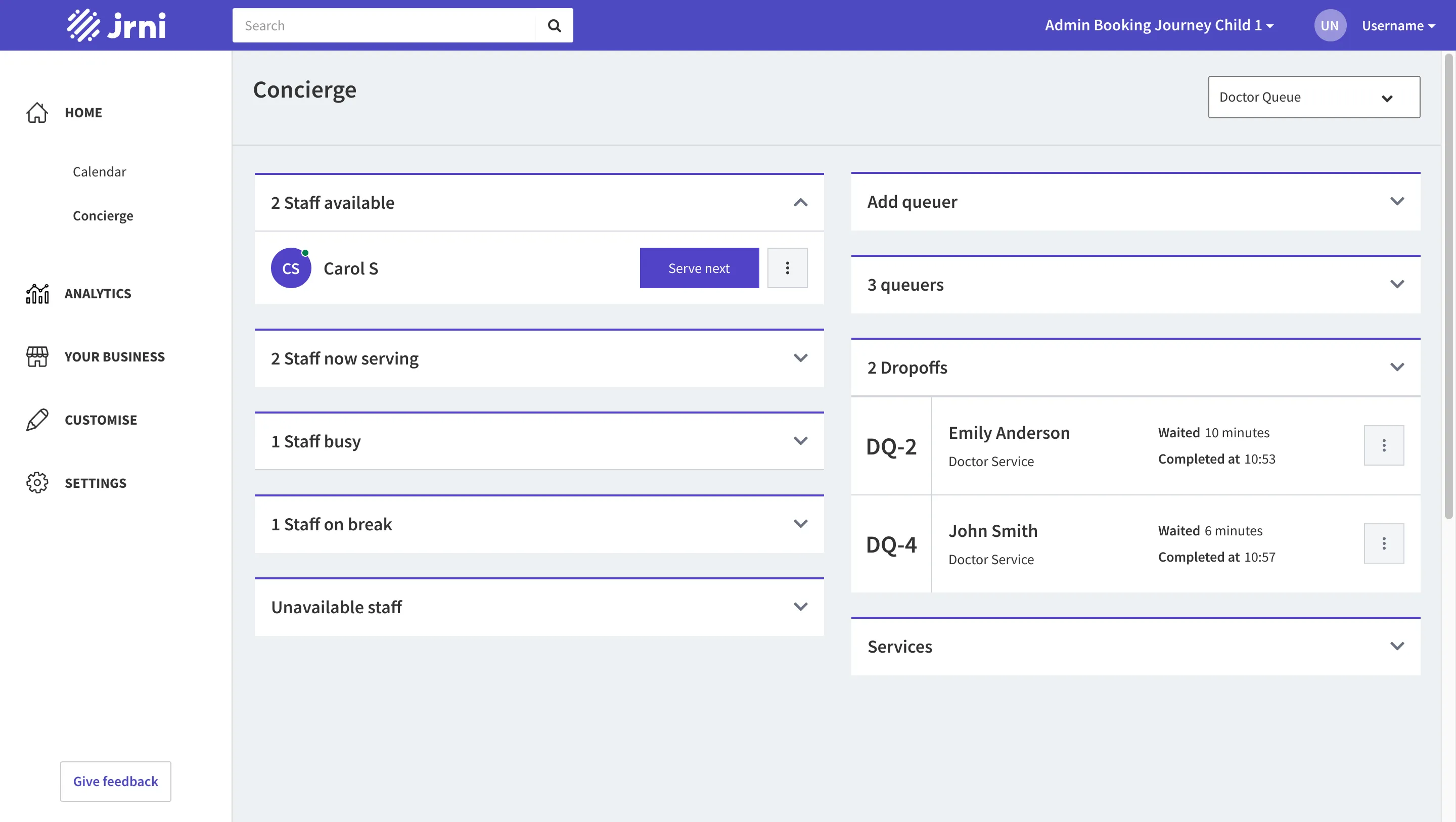 Old queuing module screenshot