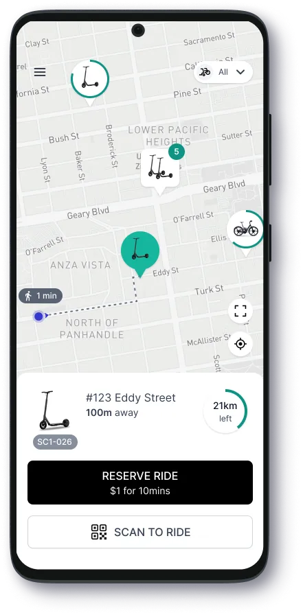 Scoot app screens